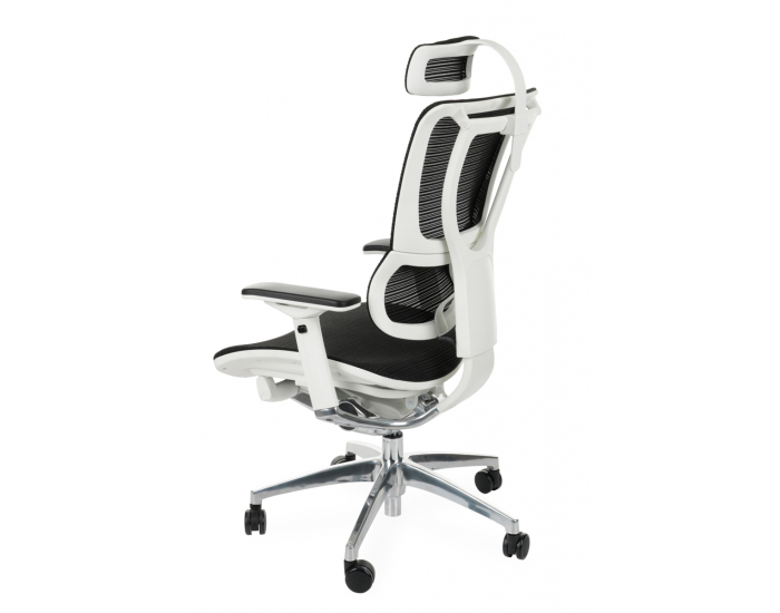 Kancelárska stolička s podrúčkami Iko WS - čierna / biela / chróm