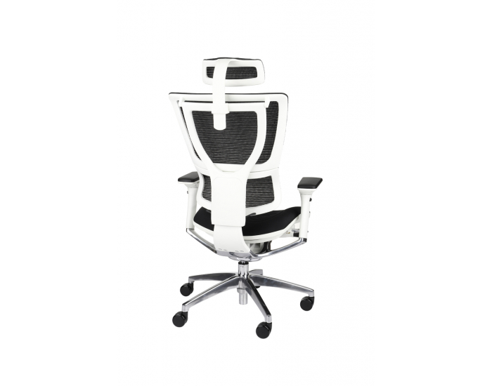 Kancelárska stolička s podrúčkami Iko WT - čierna / biela / chróm