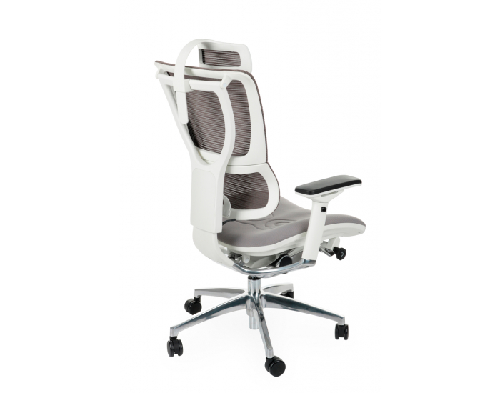 Kancelárska stolička s podrúčkami Iko WT - sivá / biela / chróm