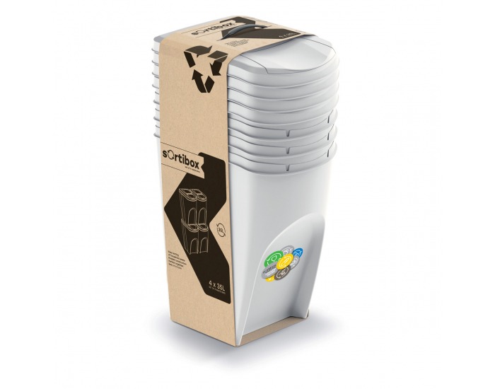 Odpadkový kôš na triedený odpad (4 ks) IKWB35S4 35 l - popolavá