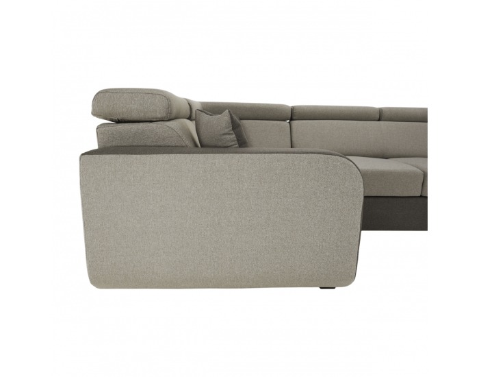 Rohová sedačka U s rozkladom Imperio U L - svetlohnedá / hnedá