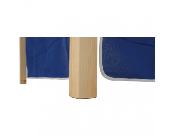 Drevená poschodová posteľ s roštom Indigo 90 - borovica / modrá