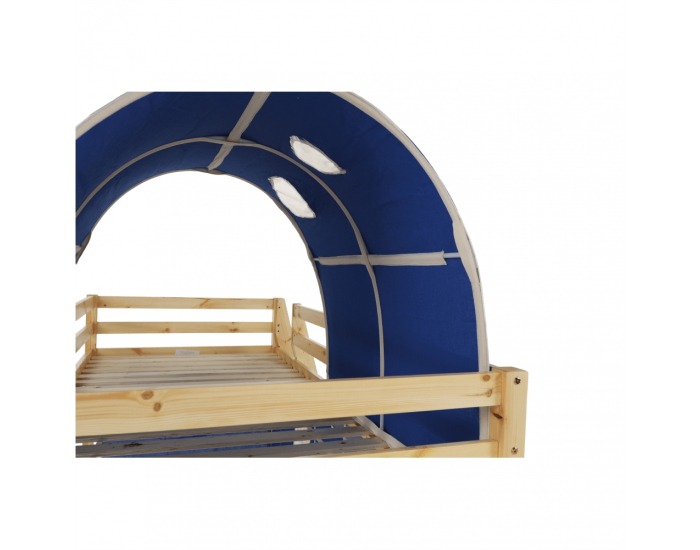 Drevená poschodová posteľ s roštom Indigo 90 - borovica / modrá