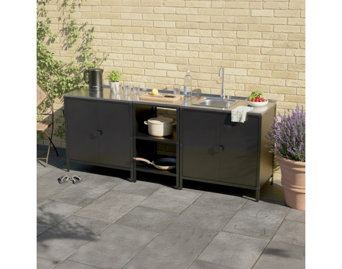 Záhradný kuchynský ostrovček Ines Typ 1 - čierna