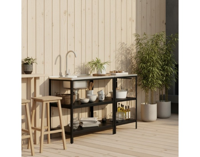 Záhradný kuchynský ostrovček Ines Typ 1 - čierna
