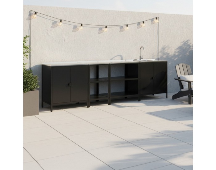 Záhradný kuchynský ostrovček Ines Typ 1 - čierna