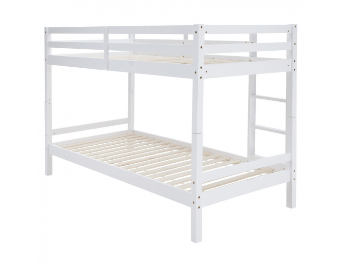Drevená poschodová posteľ Ineza 90x200 cm - biela