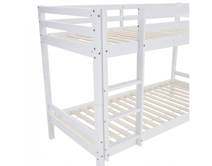 Drevená poschodová posteľ Ineza 90x200 cm - biela