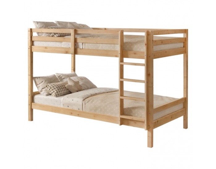 Drevená poschodová posteľ Ineza 90x200 cm - prírodná