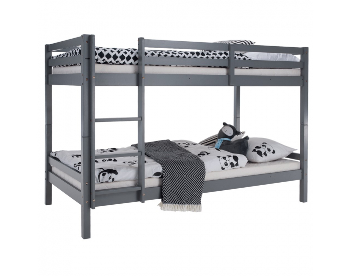 Drevená poschodová posteľ Ineza 90x200 cm - sivá