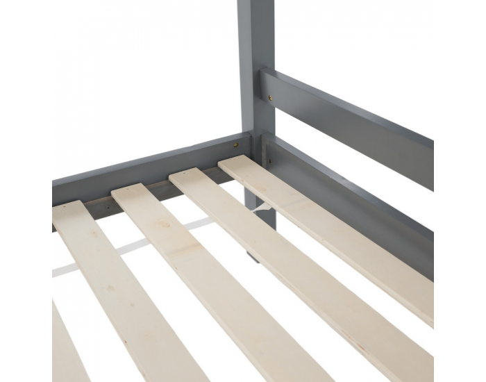 Drevená poschodová posteľ Ineza 90x200 cm - sivá