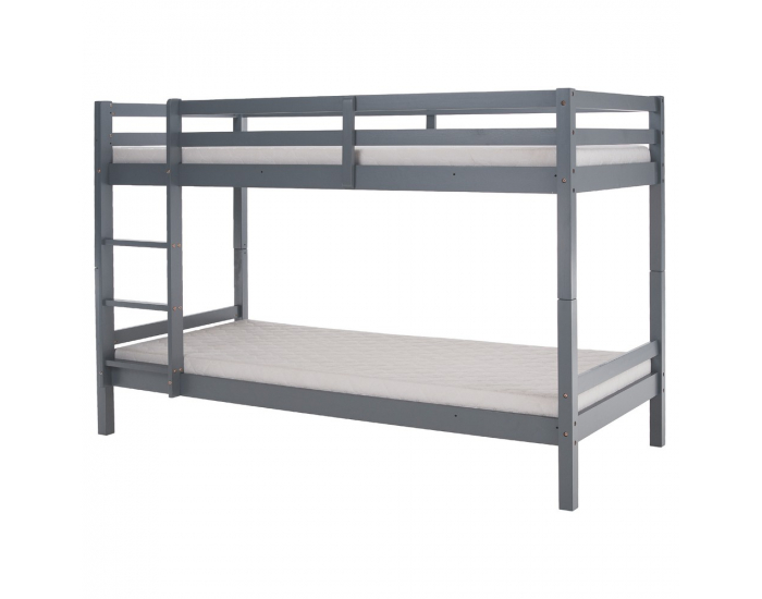 Drevená poschodová posteľ Ineza 90x200 cm - sivá