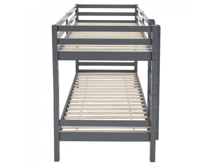Drevená poschodová posteľ Ineza 90x200 cm - sivá