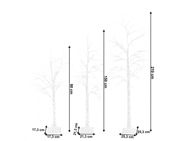 Svietiaci strom (3 ks) Ingeborga - biela