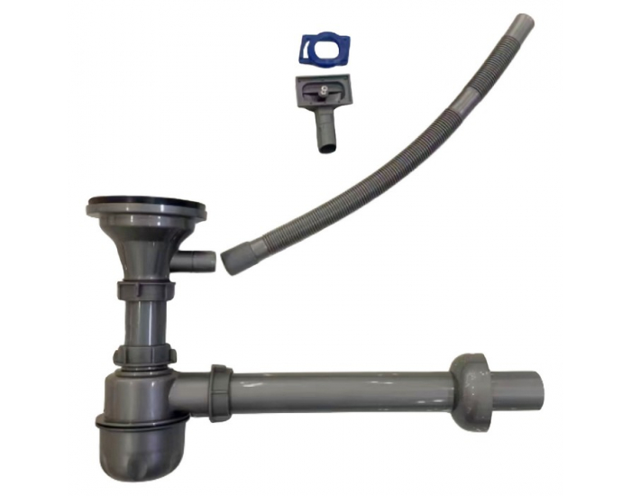 Nerezový kuchynský drez so sifónom Inox New 58x43 cm - chróm