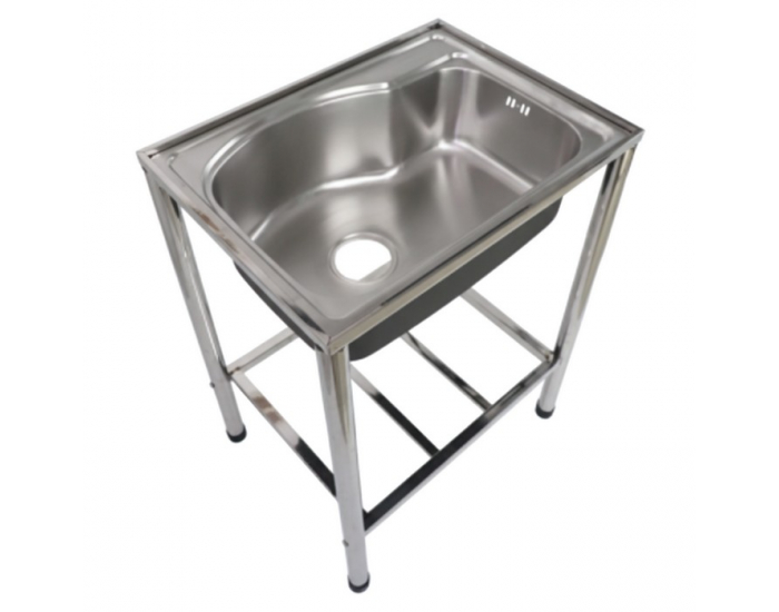 Nerezový kuchynský drez so sifónom Inox New 58x43 cm - chróm