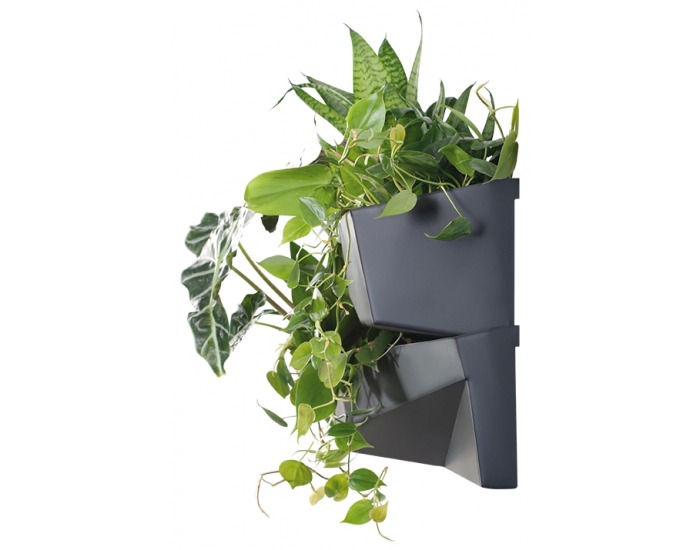 Plastový vertikálny kvetináč IO3W800 - antracit