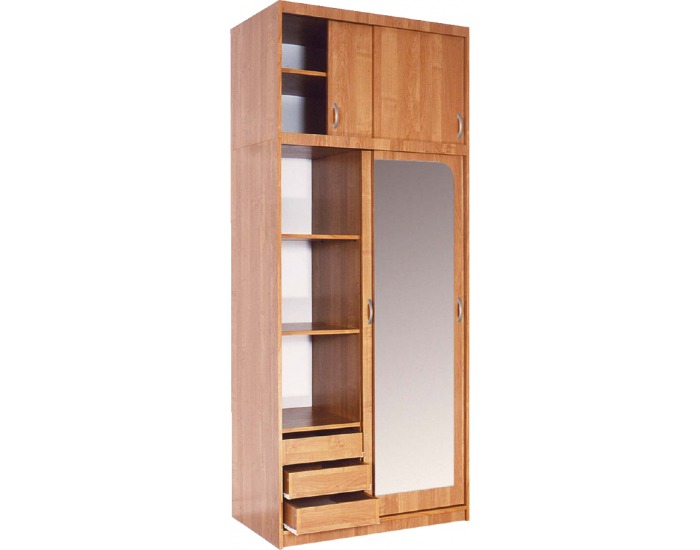 Šatníková skriňa s posuvnými dverami Irena 4D - jelša