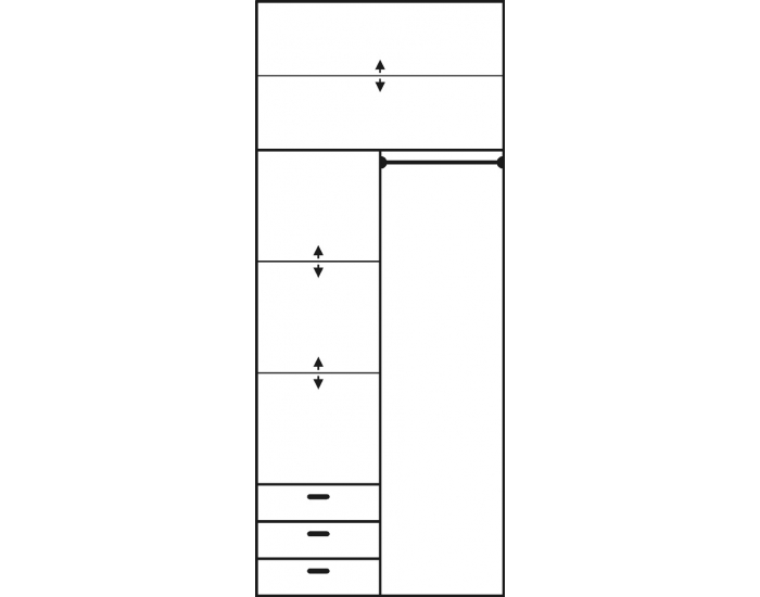 Šatníková skriňa s posuvnými dverami Irena 4D - sonoma tmavá