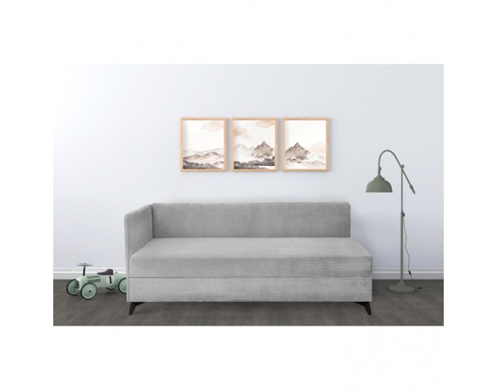 Čalúnená jednolôžková posteľ (váľanda) Isib 120 - svetlosivá