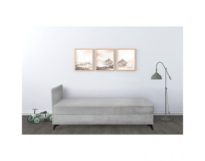 Čalúnená jednolôžková posteľ (váľanda) Isib 120 - svetlosivá