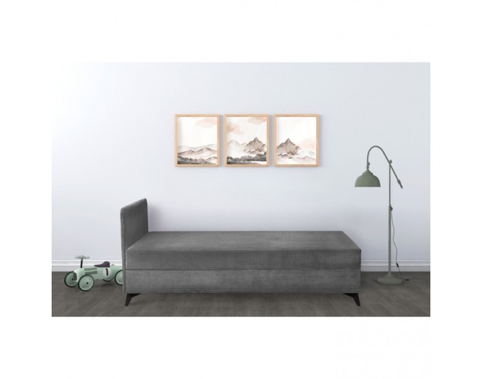 Čalúnená jednolôžková posteľ (váľanda) Isib 120 - tmavosivá