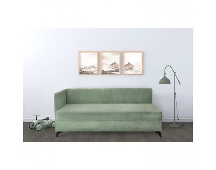 Čalúnená jednolôžková posteľ (váľanda) Isib 120 - zelená