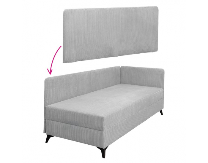 Bočnica k jednolôžkovej posteli (váľande) Isib - svetlosivá