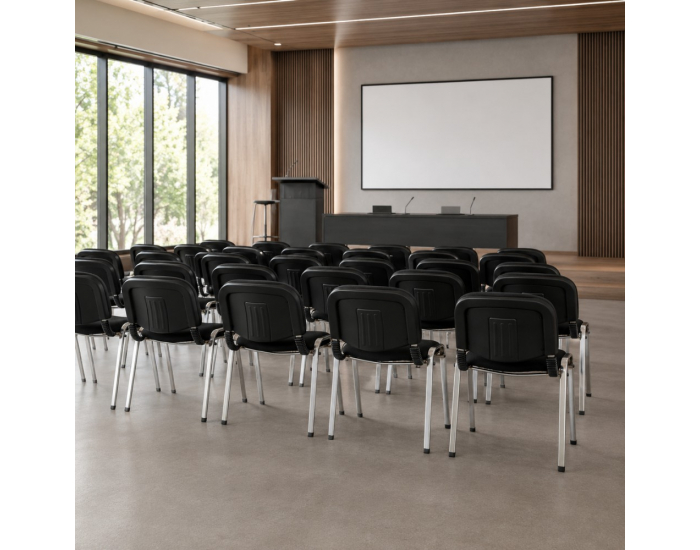 Konferenčná stolička Iso Chrom - čierna / chróm