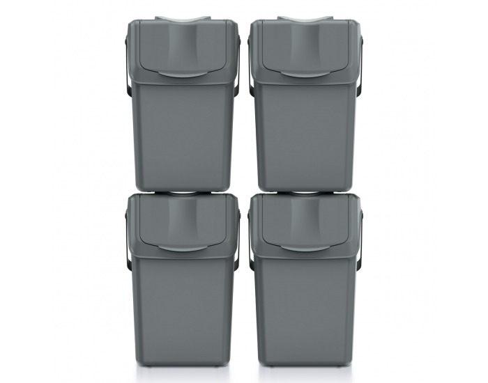 Odpadkový kôš na triedený odpad (4 ks) ISWB25S4 25 l - sivý kameň