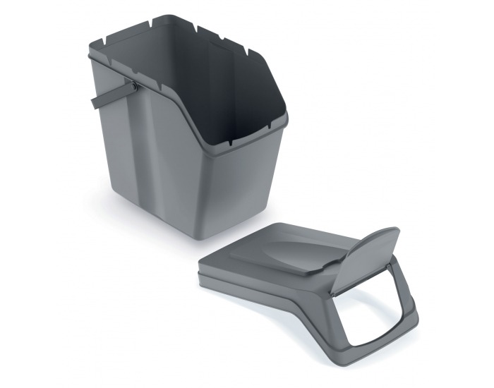 Odpadkový kôš na triedený odpad (4 ks) ISWB25S4 25 l - sivý kameň