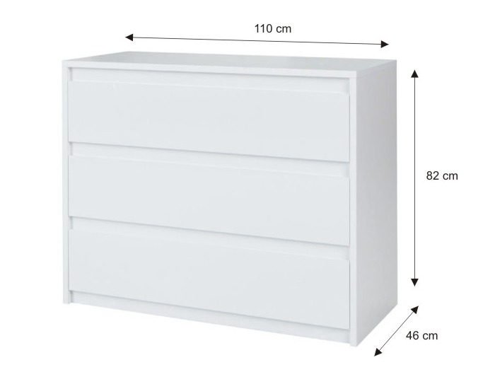 Komoda Italia - biela / biely vysoký lesk