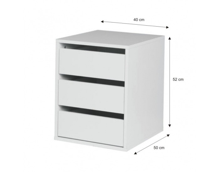 Kontajner do šatníkovej skrine Italia - biela / biely vysoký lesk