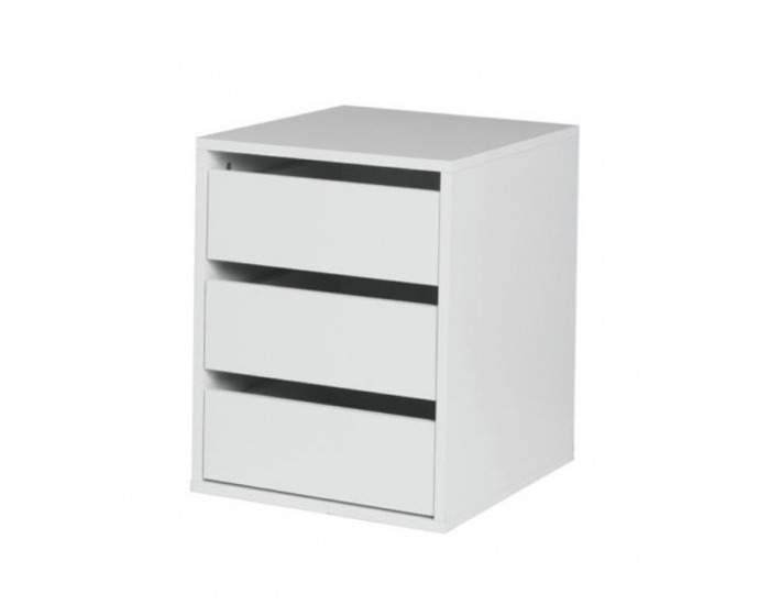 Kontajner do šatníkovej skrine Italia - biela / biely vysoký lesk