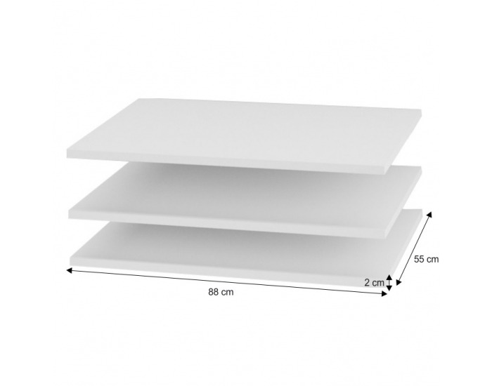 Police do šatníkovej skrine (3 ks) Italia 88x55 cm - biela