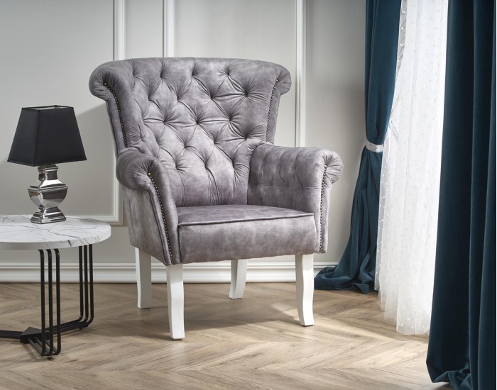 Kreslo Italo - sivá / biela