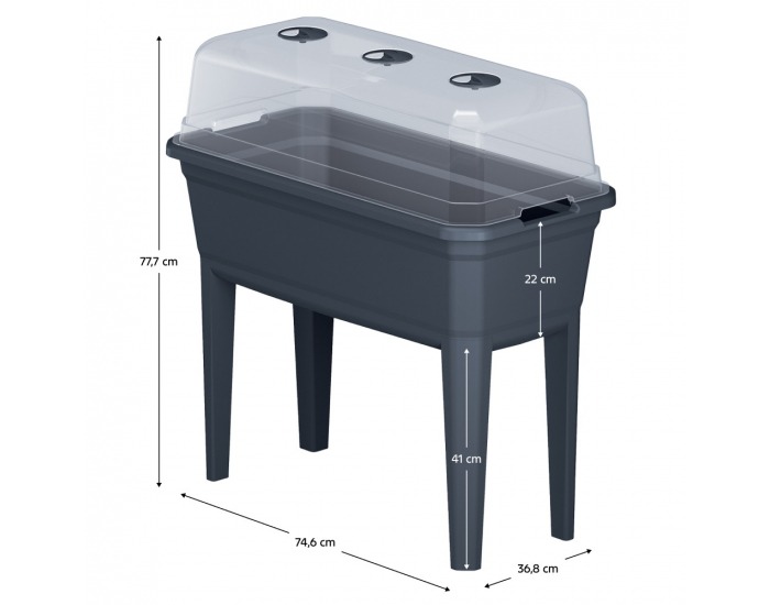 Plastové parenisko na nožičkách Jakon 74,6 cm - antracit