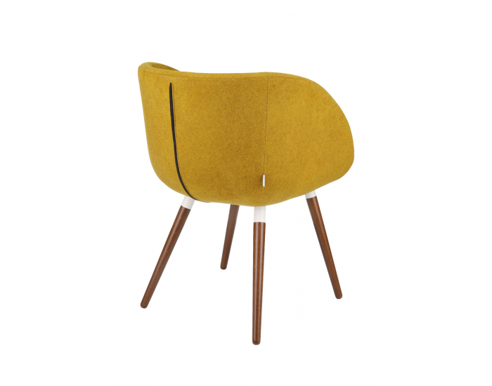 Konferenčné kreslo Janal 4HW - horčicová / biela / orech svetlý