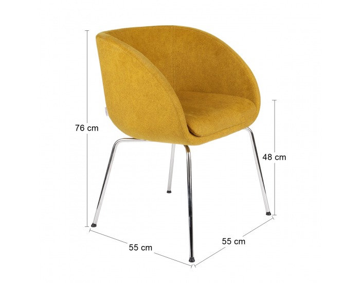 Konferenčné kreslo Janal 4L - horčicová / chróm