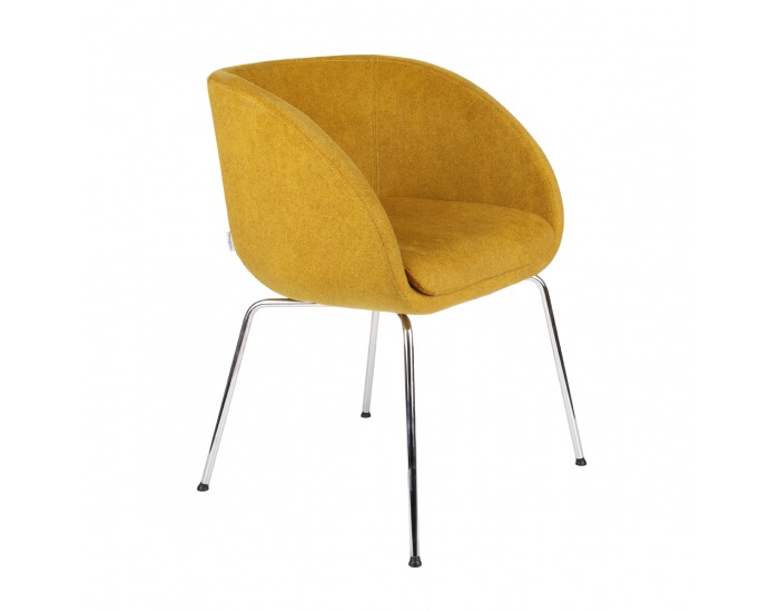 Konferenčné kreslo Janal 4L - horčicová / chróm