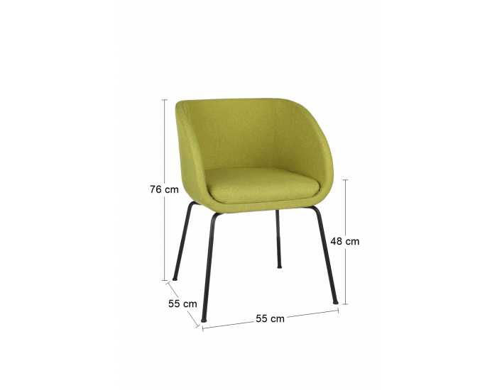 Konferenčné kreslo Janal 4L - limetková / čierna