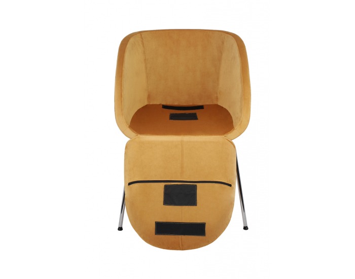 Konferenčné kreslo Janal 4L - okrová / chróm