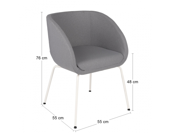 Konferenčné kreslo Janal 4L - tmavosivá / biela