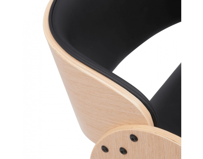 Kancelárske kreslo Janon - čierna / svetlý orech