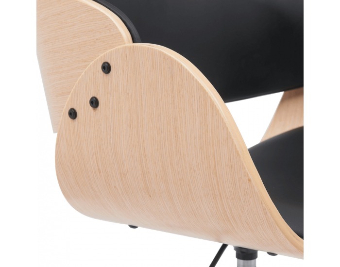 Kancelárske kreslo Janon - čierna / svetlý orech