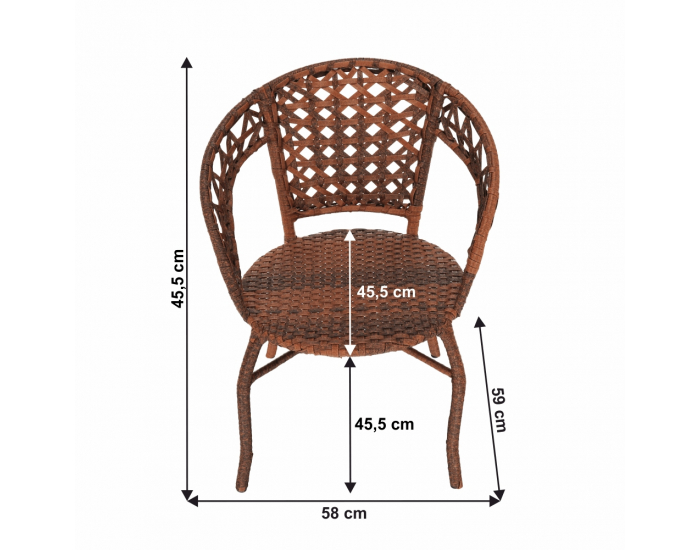 Záhradný set z umelého ratanu Jarub 1+2 - hnedá