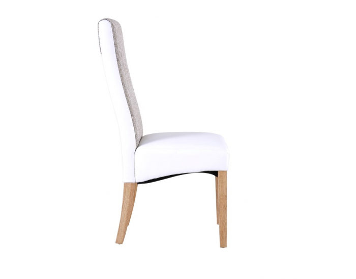 Jedálenská stolička Ardon - biela / hnedá melírovaná / prírodná