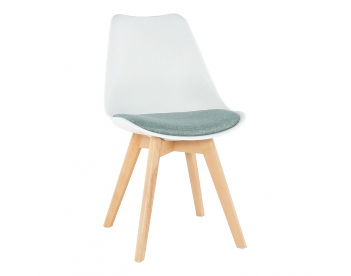 Jedálenská stolička Damara - biela / zelená / buk