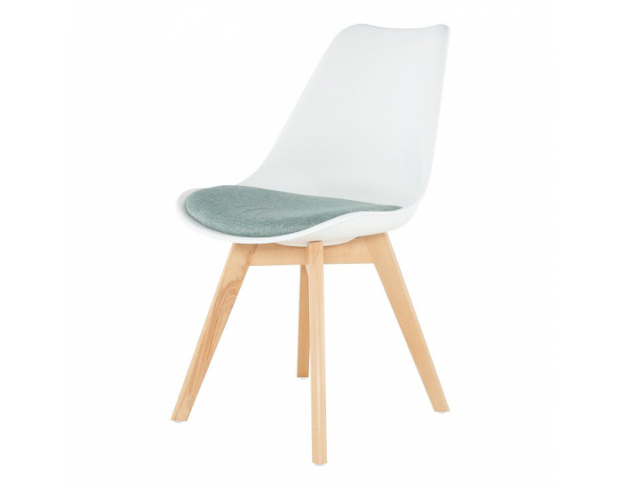Jedálenská stolička Damara - biela / zelená / buk