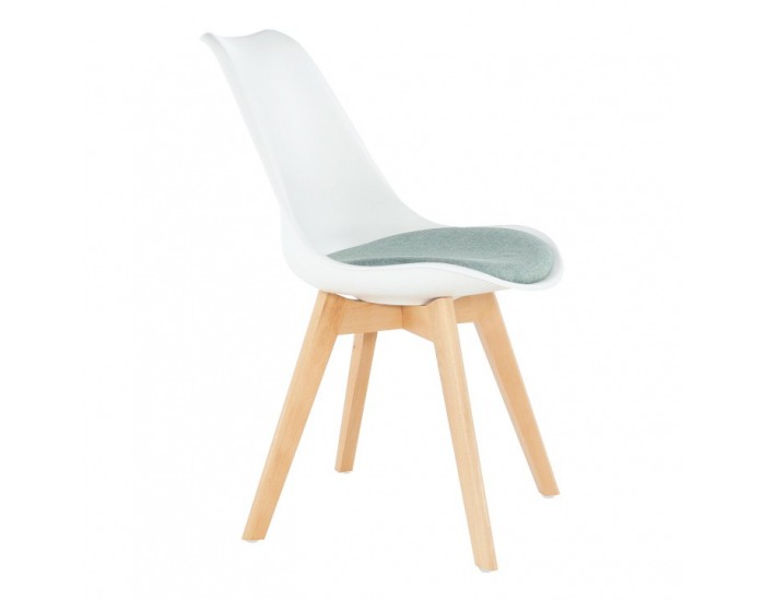 Jedálenská stolička Damara - biela / zelená / buk